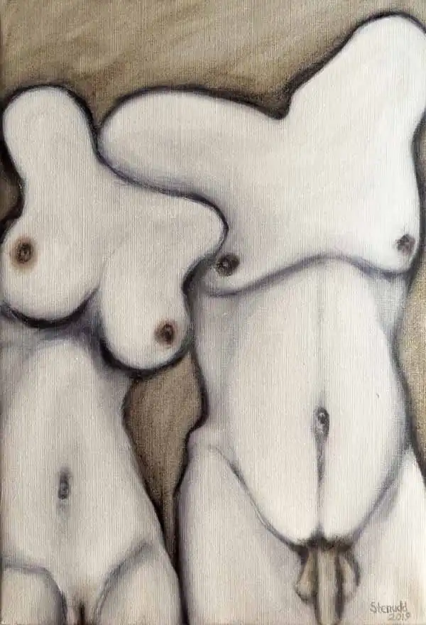 Couple. Oil painting by Stefan Stenudd, 2019.