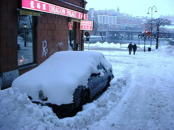 Snow on Christmas Day in Stockholm. Photo by Stefan Stenudd.