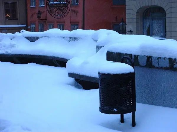 Snow on Christmas Day in Stockholm. Photo by Stefan Stenudd.